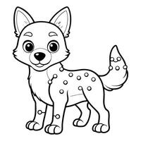 Cute Dingo Connect the Dots Coloring Activity for Children vector