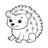 Printable Dot to Dot Hedgehog Coloring Activity for Children vector
