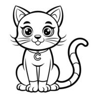 Alphabet Coloring Page Featuring Cats in Alphabetical Order vector