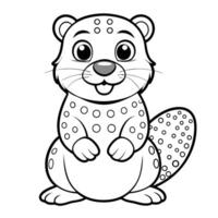 Connect the Dots Create a Beaming Beaver with This Printable Coloring Page for Kids vector