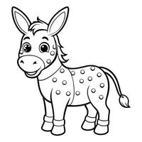 Fun and Educational Dot to Dot Activity A Donkey for Kids to Color vector