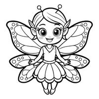 Connect the Dots Fairy Coloring Page for Kids, Numbered Dot to Dot Puzzle vector