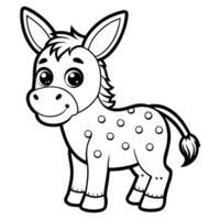 Educational and Fun Dot to Dot Donkey Coloring Page for Young Learners vector