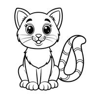 Educational Alphabet Coloring Page Featuring a Cat and the Letters ABC vector
