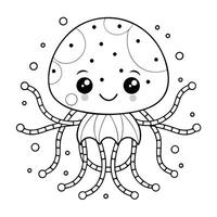 Connect the Dots Activity Create an Enchanting Jellyfish Coloring Page for Kids vector