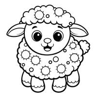 Dot to Dot Sheep Coloring Page for Children to Practice Counting and Coordination vector