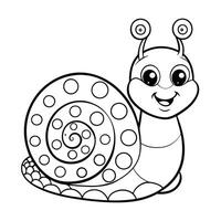 Connect the Dots Fun and Educational Snail Coloring Page for Kids vector