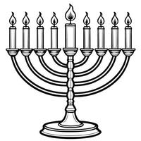 Creative Kids Hanukkah Menorah Coloring Page with 3 Unique Designs vector
