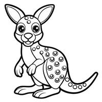 Connect the Dots Educational Kangaroo Coloring Page for Kids and Toddlers vector