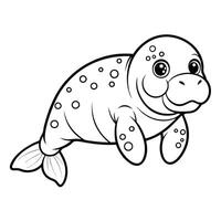 Connect the Dots Create a Colorful Manatee Masterpiece for Kids vector