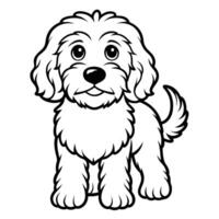 Golden Retriever and Poodle Mix Dog Cartoon in Vibrant Colors vector
