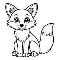 Printable Coloring Page of a Detailed Fox with Whimsical Patterns vector