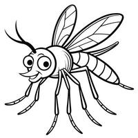 Intricate Illustration for Coloring a Mosquito with Realistic Details vector