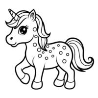 Dot to Dot Unicorn Walking in Isolation for Coloring Activity vector