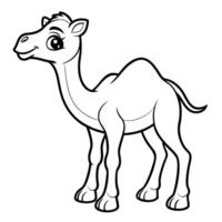 Intricate Illustration of a Majestic Dromedary for Coloring Activities vector
