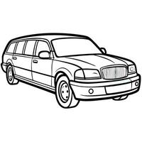 Coloring Page Featuring an Elegant Stretch Limo with Intricate Details vector