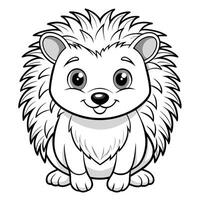 Fun and Easy Hedgehog Coloring Page for Kids to Unleash Their Creativity vector