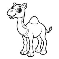 Intricate Illustration of a Dromedary Camel for Coloring vector