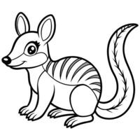 Fun Filled Number and Alphabet Coloring Page for Kids with a Numbat vector