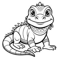 Printable Iguana Dinosaur Coloring Page for Kids to Enjoy and Learn vector