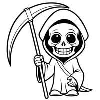Grim Reaper Holding a Scythe in a Dark Atmosphere vector