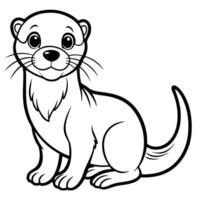 Creative Coloring Page for Kids Featuring a Playful River Otter vector