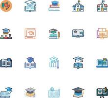 Education Line Icons. colorful and editable line icon set vector