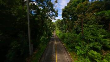FPV flight over scenic tropical road through the lush jungle in summer, Thailand video