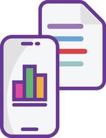 Mobile data icon in full color style vector