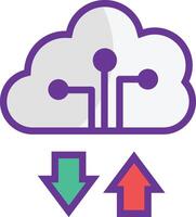 Data cloud icon in multicolor style vector