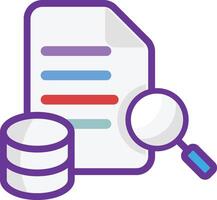 Database search icon in full color style vector