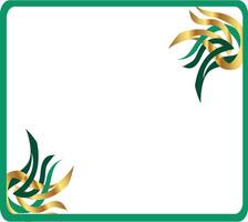 A green and gold frame with a gold border vector