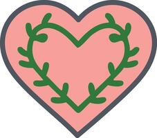 Heart with intertwining vines vector