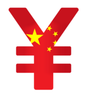chinese yuan transparent background .chinese national flag on yuan symbol png