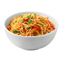 Noodles with white bowl isolated on transparent background png