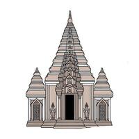 An illustration of a temple with a door vector