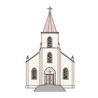 A drawing of a church with a steeple vector