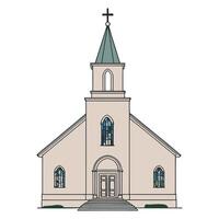 Church simple with 2d artsyle vector
