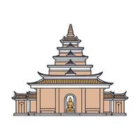 An illustration of a buddhist temple vector