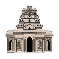 An illustration of a temple in india vector
