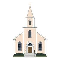 Church on simple drawing vector