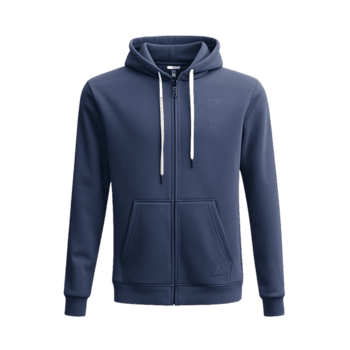 a marinha moletom com capuz é mostrando com uma zíper e uma zíper bolso png