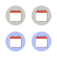 Blank calendar icon with shadow. Date, event sign symbol vector