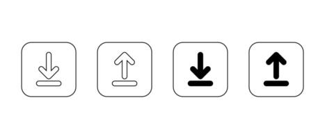 Download and upload icon on square line vector