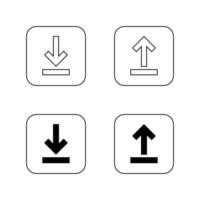 Download and upload icon on square line. Downloading and uploading concept vector