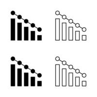 Decrease bar chart icon set. Market crash concept vector
