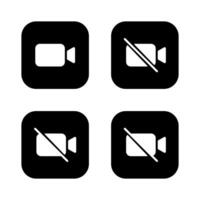 call icon set on black square. Camera UI concept vector