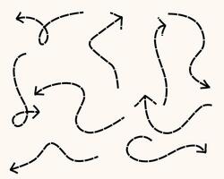 Curve dashed arrow line illustration set for design decoration vector