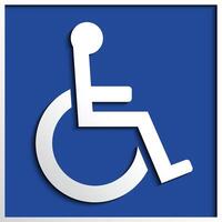 disabled 3d symbol with shadow vector