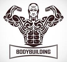 ornamental bodybuilder symbol vector